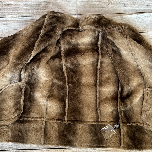 Women’s Faux Fur Suede Jacket Coat, size S - Picture 9 of 9